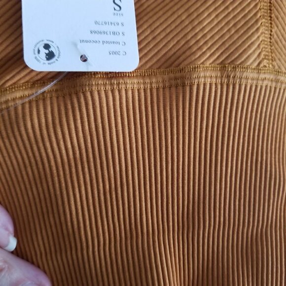 NWT Free People Free Thow Leggings Ribbed Toasted Coconut - Picture 5 of 6